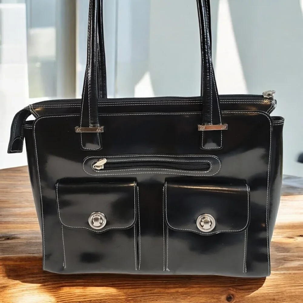 McKlein Verona Leather Laptop Briefcase